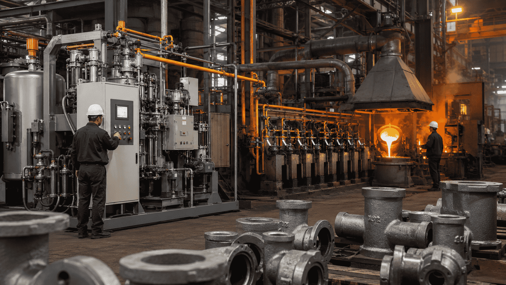 Gas Generators in Foundry Operations for Cast Steel Fittings